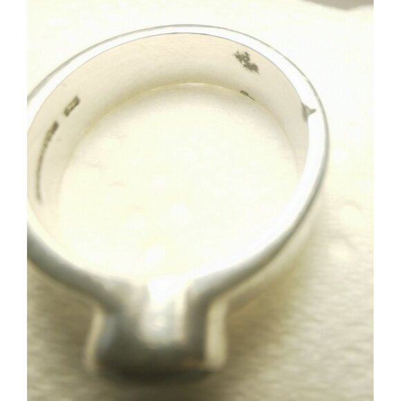 Sterling Silver Ring Purple Gem Size 7 925 Solid Silver Band Slight Patina Vint - Picture 6 of 10